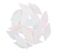 Angoily 21pcs Iridescent Leaf Shaped Glass Mosaic Tiles for DIY Crafts Mixed Colored Glass Sheets for Candle Holders Photo Frames Home Decoration Art Projects