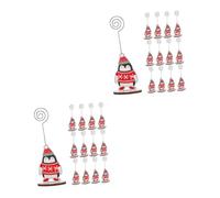 Angoily 24 pcs Christmas Desktop Note Clips with Penguin Pattern Festive Message Holders for Office and Home Xmas Party Photo and Card Display Flat Base Christmas Decorations for Desk and