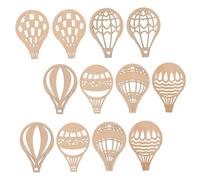 Angoily 24Pcs DIY Hot Air Balloon Wood Chips for Hand Painted Craft Smooth Sturdy Wooden Graffiti Chips for Creative Decorations and Parent Activities