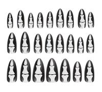 Angoily 24pcs Gothic Bones Halloween Fake Nails Press on Nails Resin Material Easy to Apply Manicure Effect for Women DIY Manicure and Halloween Party