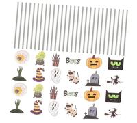 Angoily 24Pcs Halloween Pumpkin Paper Drinking Straws Party Supplies with Unique Charms Creative Festival Decorations for Juice Shakes Iced and Photo Props