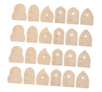 Angoily 24pcs Miniature Wooden Fairy Doors for DIY Garden Decor Hand Painted Vibrant Colors Quick Setup for Dollhouses Fairy Gardens Indoor Small Outdoor Spaces Home Office Wedding Party