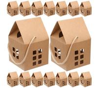 Angoily 24pcs Paper Candy Cookie Boxes with House Pattern, Multi-purpose Decorative Packing Boxes for Festive Atmosphere and Party Use, Simple and Convenient Design