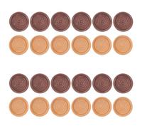 Angoily 24pcs Stackable round Wooden Checkers Pieces for Tabletop Game Activities Replacement Wood Carved Board Game Playing Pieces Suitable for Beginners