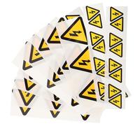 Angoily 24pcs Yellow Adhesive Safety Warning Stickers Electric Shocks Caution Signs Lightweight Electrical Danger Labels for Equipment and Panels