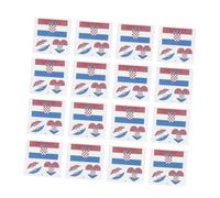 Angoily 25 Sheets Waterproof Temporary Tattoos National Flag Croatia Stickers for Football Party Decoration and Party Decoration Sports Events Safe for Body and Forearms