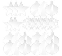 Angoily 25Pcs Acrylic Christmas Tree Ornaments Transparent Holiday Decor Pendants for Window Wall Door Hanging Durable DIY Xmas Decorations for Festive Atmosphere and Party Scenes