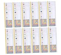 Angoily 25pcs Colorful Classroom Nameplates for Desks with Traditional Manuscript Design Multifunctional Teacher Desk Labels with Rulers and Fraction Charts Suitable for Preschool to