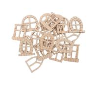 Angoily 25pcs DIY Miniature Wooden Door and Window Set for Garden Decor Unfinished Fairy Door Accessories Fantasy-inspired Design for Courtyard Balcony Projects