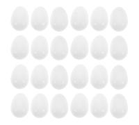 Angoily 25pcs Plastic Parrot Hatching Eggs Realistic White Faux Bird Eggs for Breeding Enhancement Reusable Imitation Nest Props Suitable for Parrots and Pigeons