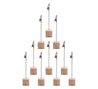 Angoily 25pcs Wooden Table Name Holders with Alligator Clips, Square Cube Memo Clips for Wedding Table Signs, Number Cards Holder and Photo Display Stand for Office and Party