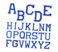Angoily 26Pcs Dark Blue Iron Letter Patches for Clothing DIY Alphabet Embroidered Repair Patches Polyester Sew Iron for Jackets Jeans Backpacks
