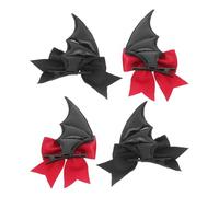 Angoily 2pairs Halloween Hair Clips Bow Bat Wing Costume Accessories for Spooky Festival Demon Horns Clips Devil Wings DIY Crafts Cosplay
