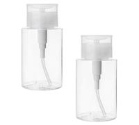 Angoily 2pcs 100ml Petg Press Dispensing Bottles Lightweight Refillable Liquid Holder for Nail Polishing Cleaner and Hand Use, for Business Trip and Travel Packing
