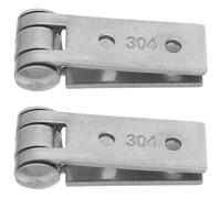 Angoily 2pcs 304 Stainless Steel Frameless Window Folding Hinges with Screws Four-Hole Door and Window Hardware for Home and Repair