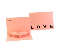 Angoily 2Pcs 3D Valentine’S Day Heart Greeting Cards Pink Pop-Up Paper Message Cards for Couples Romantic Love Notes