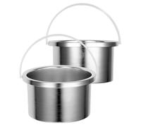 Angoily 2Pcs 500Ml Aluminum Wax Melting Pots Inner Liner Replacement for Wax Melt Warmer Hair Removal Machine Salon and Home Use Waxing Bowl