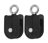 Angoily 2pcs 60mm Swivel Lifting Pulley Block with Smooth Operation and Easy Installation, Heavy Duty Abs and Galvanized Steel Cable Pulley Wheel for Fitness Exercises and Workout Routine,