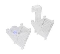 Angoily 2pcs Acrylic Aquarium Feeder Set with Suction Cup and Hook, Red Bloodworm Fish Food Holder for Aquariums, Cone-Shaped Chilled Bait Container for Freshwater and Saltwater Fish