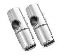 Angoily 2pcs Adjustable Hand Shower Holder Brackets with Slide Rail for Bathroom Height Adjustable Shower Head Rack with Rubber Pad to Secure Showerhead for Convenient Use