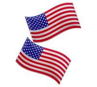 Angoily 2pcs Aluminum Flag Shaped Car and Motorcycle Decal with Unique Design, Waterproof and Easy Installation Automotive Bumper Sticker for Vehicles