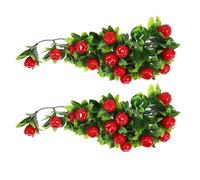 Angoily 2pcs Artificial Hanging Fruit Vine Greenery with Lifelike Plastic Leaves, Reusable Wall Decor for Indoor Use, Realistic Fake Fruit Strings That Will Not Wither Or Freeze