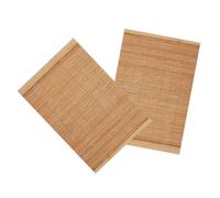 Angoily 2pcs Bamboo Wood Placemats Heat-resistant Insulation Table Mats Anti-slip Dining Table Protection Pads for Kitchen and Tea