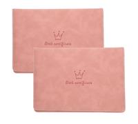 Angoily 2pcs Birth Certificate Holder Document Organizer 8.86x6.3 Inch Leatherette Oilproof Premium Protection Sleeve for Family Outings