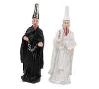 Angoily 2Pcs Black and White Impermanence Sand Table Ornaments Creepy Miniature Resin Figures for Sand Tray Decoration for Therapy and Craft Projects
