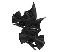 Angoily 2pcs Black Bat Wing Hair Clip and Women Fabric Hair Accessories Charming Addition and Highlight Personal Style for Halloween and Festive Gatherings