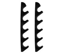 Angoily 2pcs Black Plastic Lawn Chair Support Brackets with 5-Position Adjustment Clips for Outdoor Folding Chaise Lounges, Patio Furniture Replacement Parts for Camping and Garden Use