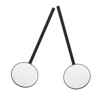 Angoily 2pcs Black Round Eyelash Extension Mirror 7.4x2.4in Stainless Steel Salon Lash Examination Handheld Vanity Makeup Mirror for Eyelash Extension Technician