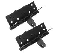 Angoily 2pcs Black Spring Loaded Self Closing Door Hinges Automatic Invisible Door Closers for Wooden Gates and Internal