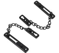 Angoily 2pcs Black Stainless Steel Door Chain Lock Heavy Duty Anti-Theft Latch for Front Door Security Home Hotel Apartment Protection with Easy Installation