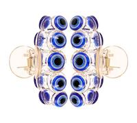 Angoily 2pcs Blue Evil Eye Jaw Hair Clips Large 8cm Five-eye Claw Clips for Women and Decorative Hair Accessories for Thin and Thick Updo and High Volume Styling