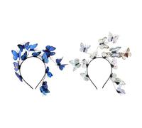 Angoily 2pcs Butterflies Decorative Headband Hairbands for Women Lightweight Movable Decor Ultra-lightweight Fashionable Hair Accessory for Garden Parties and Art Photos