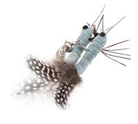Angoily 2pcs Cat Teaser Replacement with Plush Feather Insect Shape, Safe for Pets and Helps Cats, for Spending Time with Pets and Changing Biting Behaviour