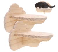 Angoily 2Pcs Cat Wall Shelves Wooden Climbing Steps Indoor Cat Tree Furniture Kitten Wall-mounted Perch for Active Play and Rest