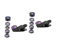 Angoily 2pcs Cell Phone Camera Lens Kit Fish-eye Super Wide Angle Macro Teleconverter for Smartphone Camera Lens