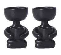 Angoily 2pcs Ceramic Planter Pot Human Shape Table Flower Pot with Fine Workmanship and Colourful Modern Elegant Design, Not Easily Fade, for Succulent Plants on Balcony and Indoor Garden