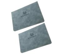 Angoily 2pcs Certificate Holder PU Protectors for Birth Certificate Medical Card Smooth Protection for Important Documents Retro Blue Design