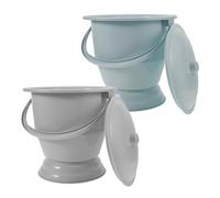 Angoily 2pcs Chamber Pot Spittoon Lightweight Plastic with Lid Thicker Material Isolate Peculiar Smell for Home and Car Use Suitable for Elderly and Disabled People