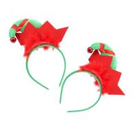 Angoily 2pcs Christmas Decorative Headband Clown Headband Festive Bell Striped Hat for Christmas Party Women Boys and Girls Hair Accessories