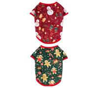 Angoily 2pcs Christmas Dog Clothes Pet Funny Costume Snowman Gingerbread Man Outfit Small for Photography and Holiday Party