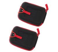 Angoily 2pcs Compact Golf Rangefinder Carry Bag with Red Zipper, Small Golf Accessories Storage Pouch for Travel and Outdoor Use