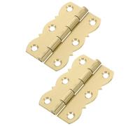 Angoily 2pcs Copper Tray Hinges Disc-Shaped Piano Style Cabinet Door Hinges for Jewelry Boxes Furniture Music Stands Replacement Without Screws