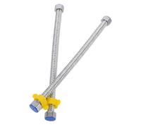 Angoily 2pcs Corrugated Water Pipe Hose Water Pipe Laundry Automatic Dog Hot Heater Installation Kit Heater Vent Line Silver Stainless Steel