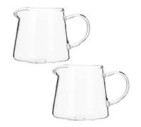 Angoily 2pcs Crystal Glass Creamer Coffee Milk Creamer Pitcher Serving Pitcher Glass Milk Frothing Sauce Jug Jug Cup for Kitchen