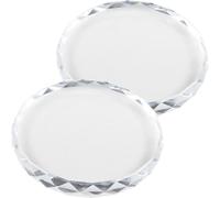 Angoily 2pcs Crystal Glass Manicure Mixing Plate Comfortable Touching Feeling and Cross-contamination Prevention, Nail Art Mixing Board for DIY Nail Varnish and Manicure Supplies