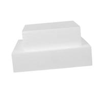 Angoily 2Pcs Cubic Foam Cake Dummies Set, White Polystyrene Cake Decorating Models for Wedding and Holiday DIY, 7Cm Height, 8-Inch 10-Inch Sizes, Craft Baking Tools for Display and